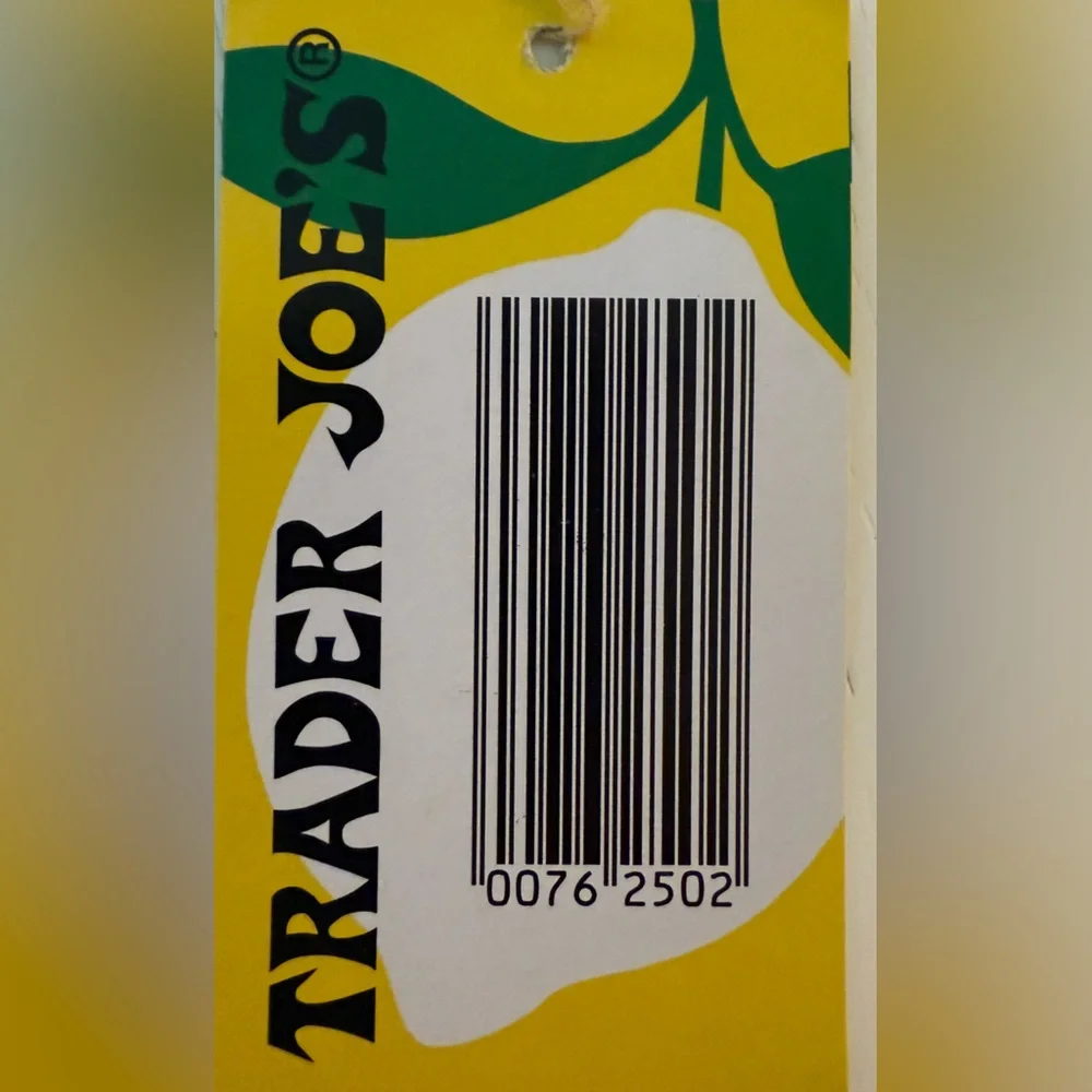 Trader Joe’s Citrus Jute Tote Bag Lemon & Lime 9 Gallon Cotton Handle/NWT - Picture 6 of 7